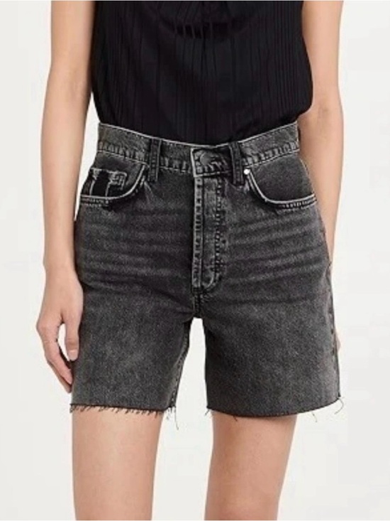 Anine Bing Pants - Anine Bing Kat Denim Shorts Washed Black